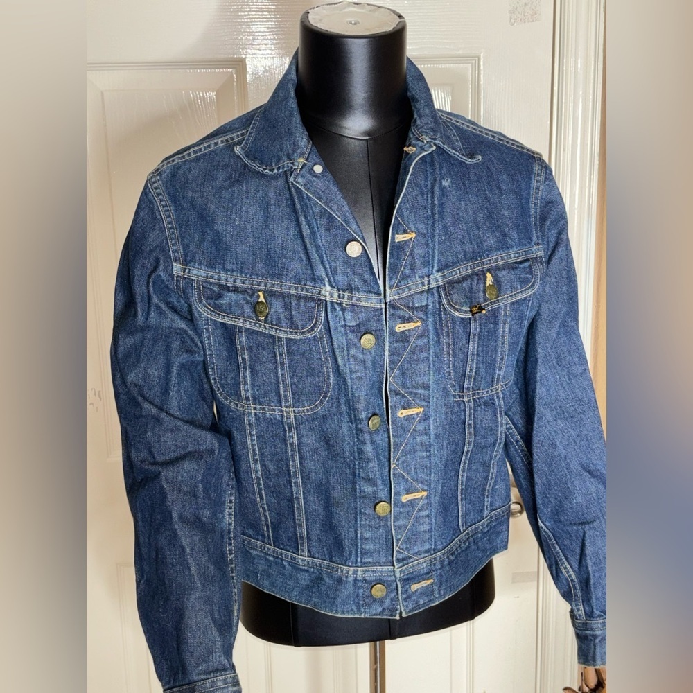 Vtg 60s Lee Sanforized Denim Jean Jacket Regular Union Made USA Dark​​